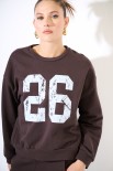 FELPA OVETTO OVERSIZE STAMPA NUMERO 26 MORO