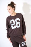 FELPA OVETTO OVERSIZE STAMPA NUMERO 26 MORO