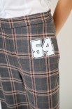 PANTALONE DRITTO QUADRI CON PACHT GRIGIO