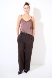 PANTALONE CON TASCONI +BORCHIETTE E CINTURA MORO