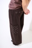 PANTALONE CON TASCONI +BORCHIETTE E CINTURA MORO