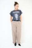 PANTALONE CON TASCONI +BORCHIETTE E CINTURA TORTORA