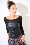 TOP ZIP E DT NERO