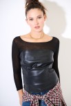 TOP ZIP E DT NERO