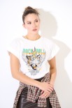 T-SHIRT MARMORIZZATO TIGRE ROCK N ROLL BIANCO