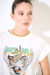 T-SHIRT MARMORIZZATO TIGRE ROCK N ROLL BIANCO