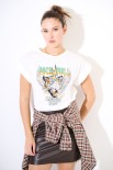 T-SHIRT MARMORIZZATO TIGRE ROCK N ROLL BIANCO