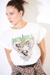 T-SHIRT MARMORIZZATO TIGRE ROCK N ROLL BIANCO