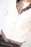 CARDIGAN CON BOTTONE GIOIELLO BURRO