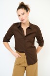 CAMICIA SLIM CON PINCE POPELINE MORO