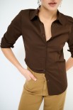 CAMICIA SLIM CON PINCE POPELINE MORO