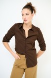 CAMICIA SLIM CON PINCE POPELINE MORO