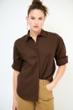 CAMICIA OVERSIZE POPELINE MORO
