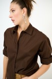 CAMICIA OVERSIZE POPELINE MORO