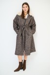 CAPPOTTO LUNGO ACCAPPATOIO CON COLLO PELLICCIA MORO
