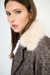 CAPPOTTO LUNGO ACCAPPATOIO CON COLLO PELLICCIA MORO