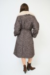 CAPPOTTO LUNGO ACCAPPATOIO CON COLLO PELLICCIA MORO