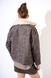 CAPPOTTO CORTO OVER COLLO PELLICCIA MORO