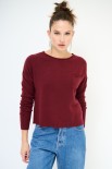 MAGLIA CON TASCA BORDEAUX