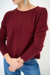 MAGLIA CON TASCA BORDEAUX
