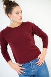 MAGLIA CON TASCA BORDEAUX