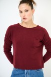 MAGLIA CON TASCA BORDEAUX