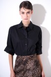 CAMICIA OVERSIZE POPELINE NERO