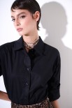 CAMICIA OVERSIZE POPELINE NERO