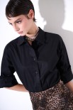 CAMICIA OVERSIZE POPELINE NERO