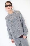 MAGLIA OVER MULTICOLOR GRIGIO