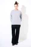 FELPA OVER PIZZO FONDO GRY