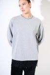 FELPA OVER PIZZO FONDO GRY