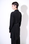 ABITO CAMICIA CORTO CON FRANGE CINTURA NERO