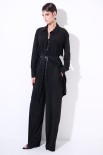 ABITO CAMICIA CORTO CON FRANGE CINTURA NERO
