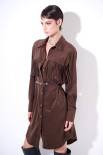 ABITO CAMICIA CORTO CON FRANGE CINTURA MORO