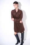 ABITO CAMICIA CORTO CON FRANGE CINTURA MORO