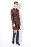 ABITO CAMICIA CORTO CON FRANGE CINTURA MORO