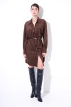 ABITO CAMICIA CORTO CON FRANGE CINTURA MORO