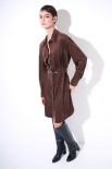 ABITO CAMICIA CORTO CON FRANGE CINTURA MORO