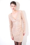 ABITO CORTO INCROCIO PAILLETTES ORO
