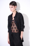 CAMICIA CON DAINETTO CON FRANGE NERO