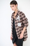 CAMICIA QUADRI CON INCRESPATURA DT E PACHT ARANCIO