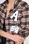 CAMICIA QUADRI CON INCRESPATURA DT E PACHT ARANCIO