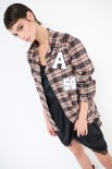CAMICIA QUADRI CON INCRESPATURA DT E PACHT ARANCIO