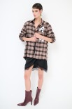 CAMICIA QUADRI CON INCRESPATURA DT E PACHT ARANCIO