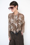 CAMICIA MACULATA ROUCHES  VISCOSA LANA NERO
