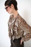 CAMICIA MACULATA ROUCHES  VISCOSA LANA NERO