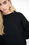 MAGLIA PARICOLLO LUREX CON CUORI NERO