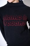 MAGLIA MEZZOCOLLO SCRITTA LUREX NERO