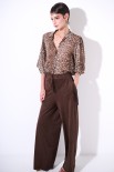 PANTALONE CARGO CON FRANGE TASCHE DAINETTO MORO